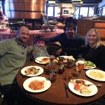 Bill and Son-In-Law Jesse Dickerson, Emma Dickerson and Beth having dinner in Jackson Hole